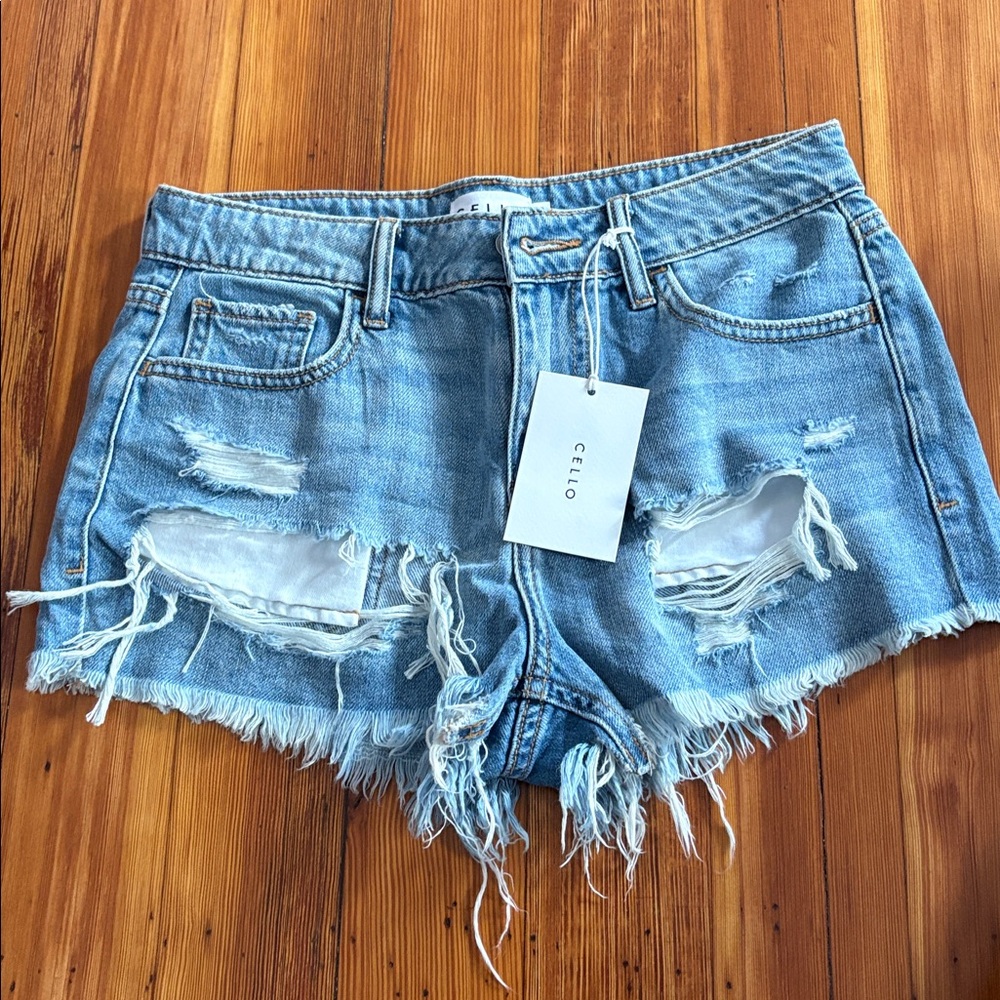 Cello Sky Blue Denim Shorts